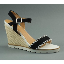 Marqullz Keilsandalen 6240 schwarz geflochten