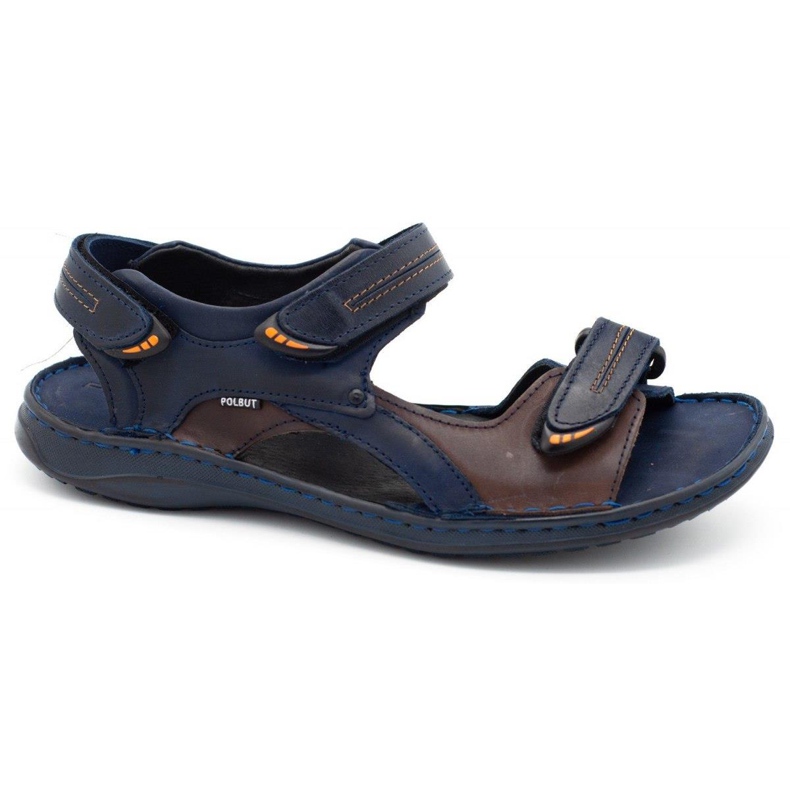 Polbut Sandalen SA04 Marineblau mit Braun mehrfarbig