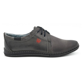 Polbut Herren Lederschuhe 343, graue Perforation