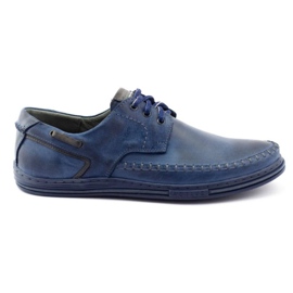 Polbut Leder Herrenschuhe J44PŁ Marineblau navy blau