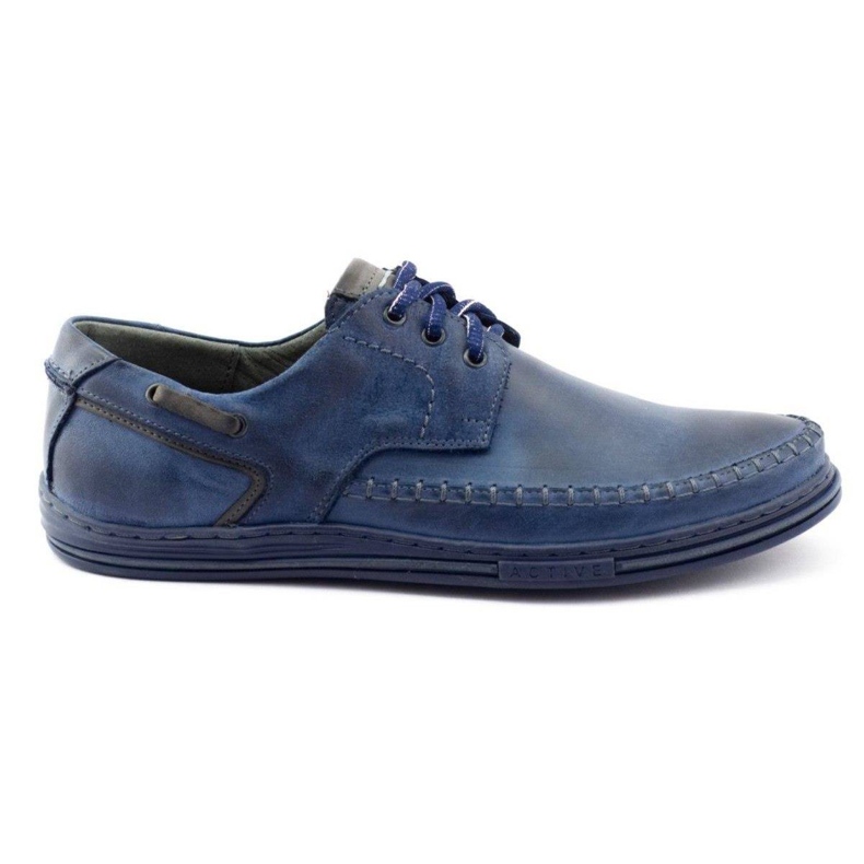 Polbut Leder Herrenschuhe J44PŁ Marineblau navy blau