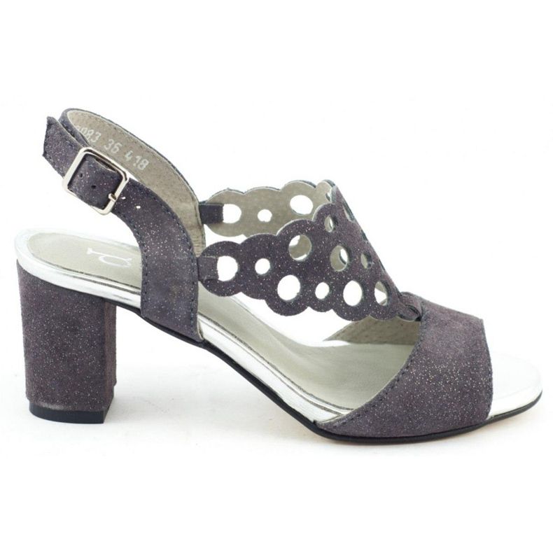 Dolce Pietro Damensandalen aus Wildleder auf einem Stahlpfosten 2083 grau