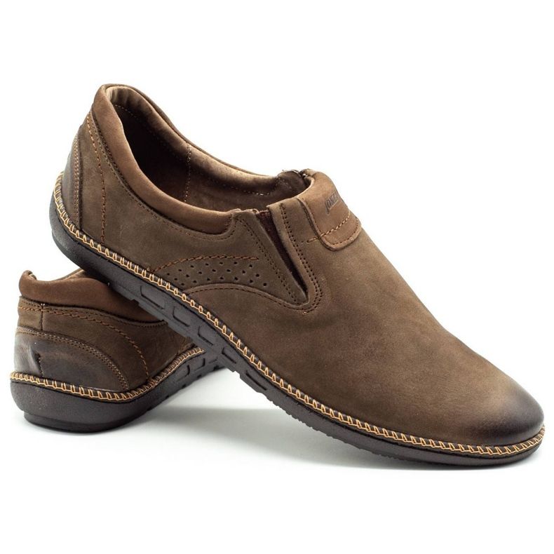 Joker Herrenschuhe, Ledermokassins 937 oliv braun