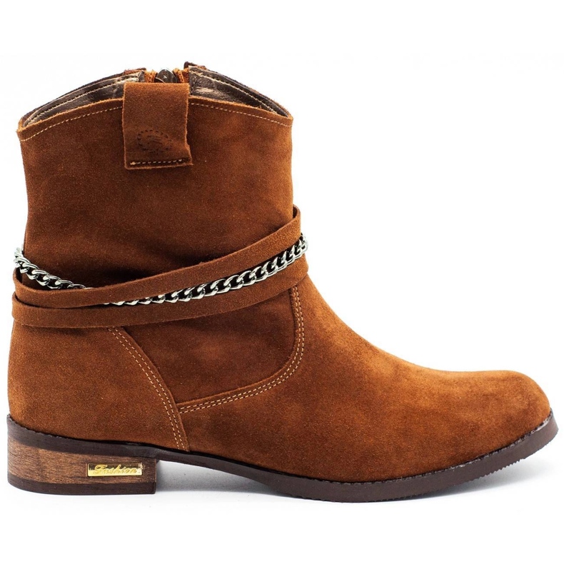 Olivier Damenstiefel isoliert mit einer Kette Luna rot orange