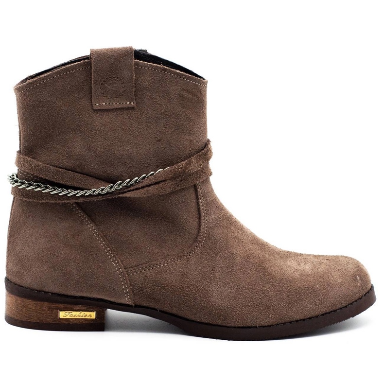 Olivier Isolierte Damenstiefel mit Kette Luna beige