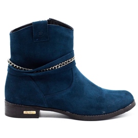 Olivier Isolierte Damenstiefel mit Kette Luna marineblau