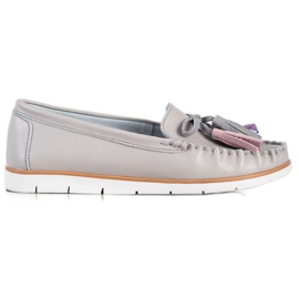 Evento Loafer aus Leder mit Fransen beige
