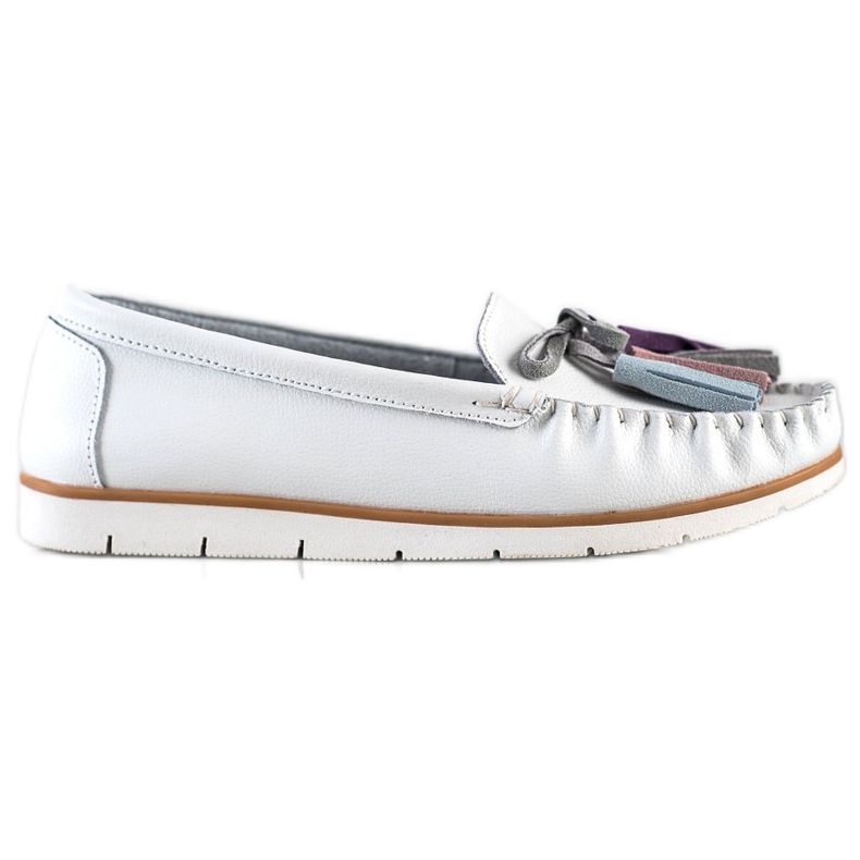 Evento Loafer aus Leder mit Fransen weiß