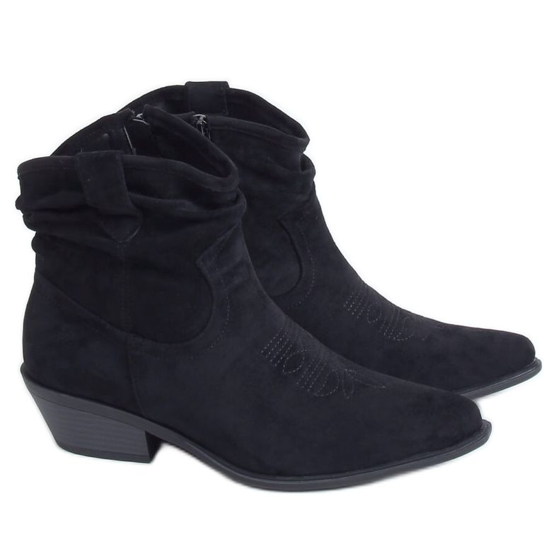Schwarze Cowboystiefel für Damen 99-65 Schwarz