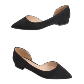 Schwarz MM-593 Schwarze Ballerinas mit Cut-Out