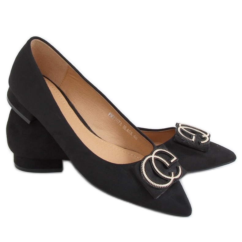 Ballerinas mandelschwarze Nase FM3107A Schwarz