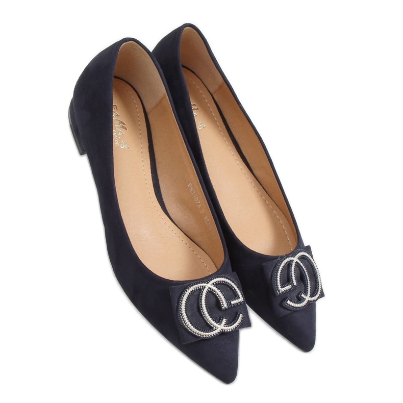 Ballerinas Mandel marineblaue Zehen FM3107A D.BLUE navy blau