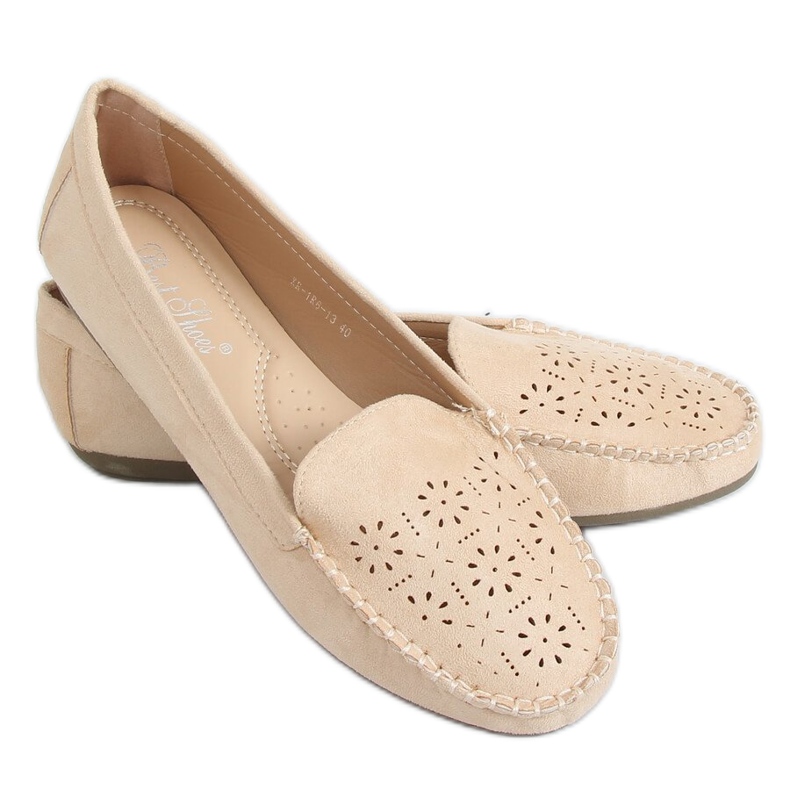 Beige durchbrochene Loafer XR-1R6 Beige