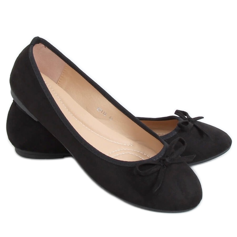 Ballerinas aus schwarzem Wildleder 9F116 Schwarz