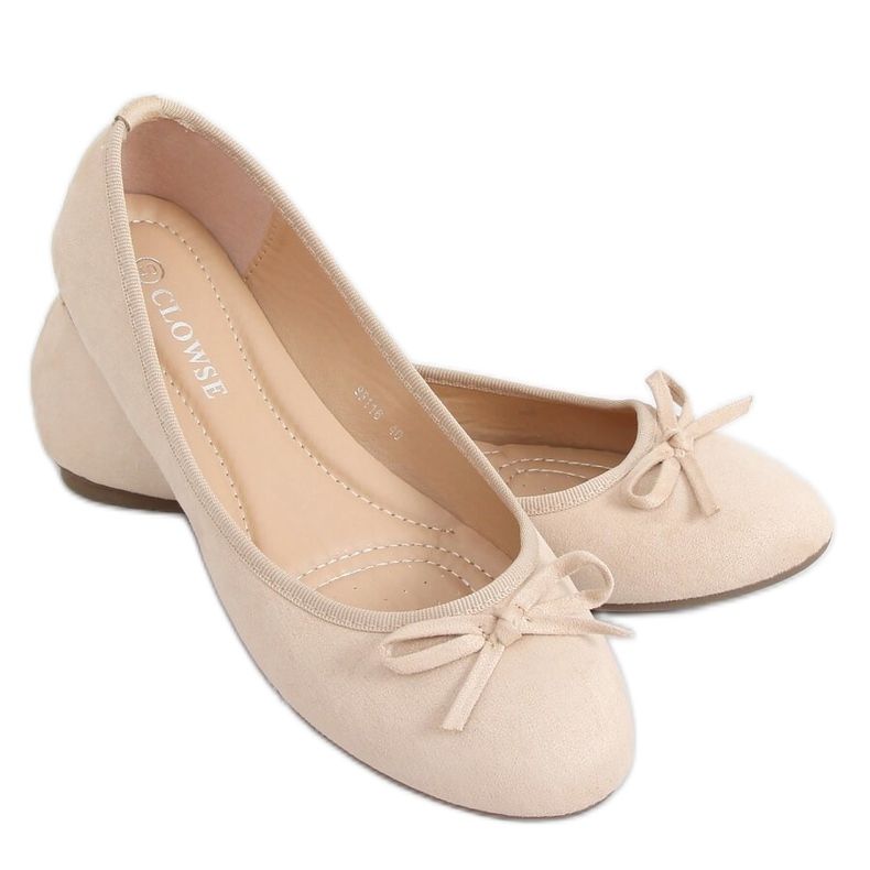 Ballerinas aus Wildleder in Beige 9F116 Beige