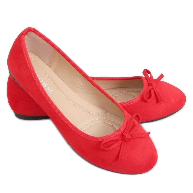 Ballerinas aus rotem Wildleder 9F116 Rot