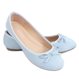 Blaue Wildlederballerinas 9F116 L.BLUE