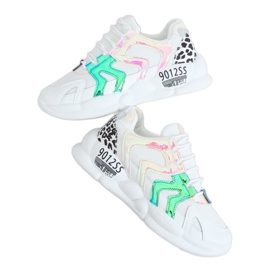 Weiße Sportschuhe B0-233 Gelb mehrfarbig