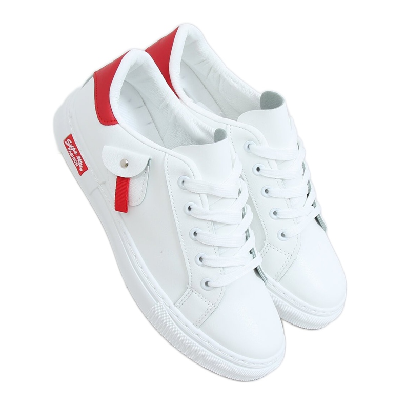 Damen Sneakers weiß und rot LA132P Red