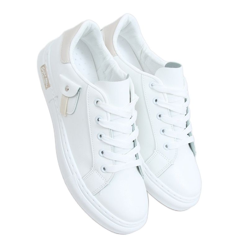 Weiß-beige Sneakers für Damen LA132P Beige