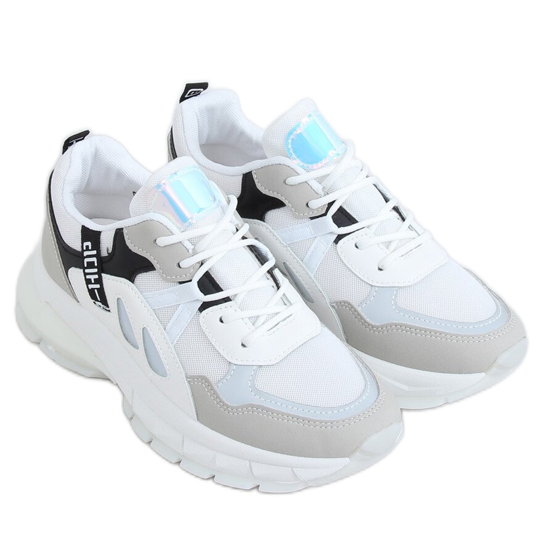 Weiße Damen Sportschuhe B0-553 WEISS / SCHWARZ mehrfarbig