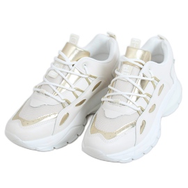 Damen Sportschuhe beige B0-551 BEIGE / GOLD