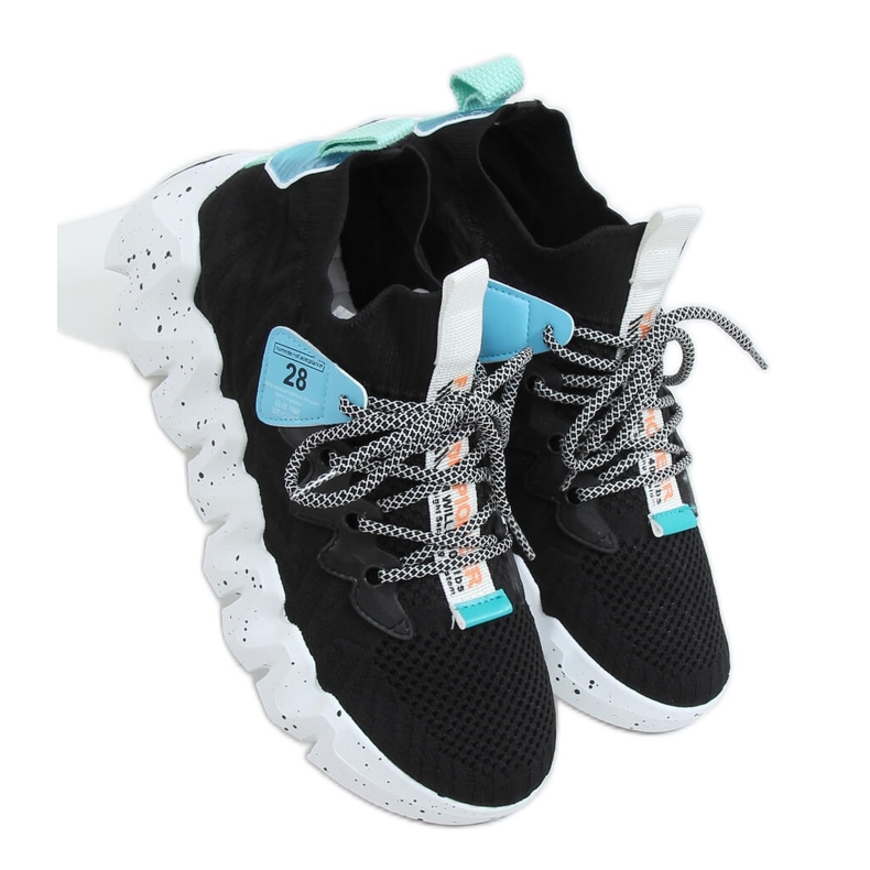 Schwarz NB387 Schwarze Sportschuhe mit hohen Sohlen