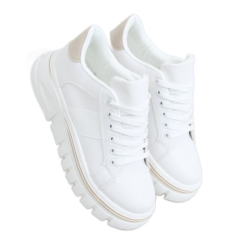 Weiße NB382P Beige Sneakers mit hoher Sohle