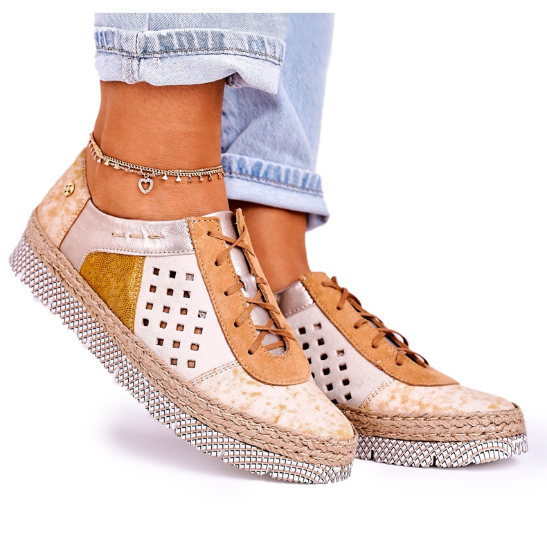 Damen Lederschuhe Maciejka Gelb 03339-44 mehrfarbig