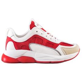 Via Giulia  Sneakers mit Glitzermode beige weiß rot