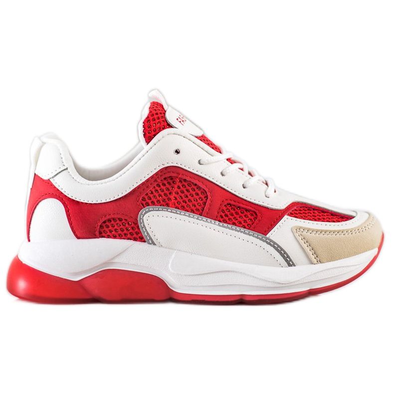 Via Giulia  Sneakers mit Glitzermode beige weiß rot