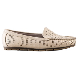 Kylie Lässige durchbrochene Loafer beige
