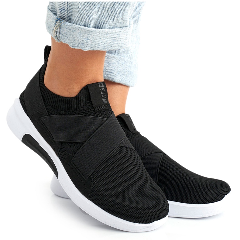 Damen Sportschuhe Slip-on Memory Foam System Big Star FF274890 Schwarz