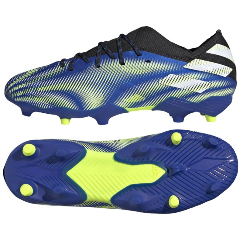 Adidas Nemeziz.1 Fg Jr FY0816 Fußballschuhe weiß, schwarz, blau, gelb blau