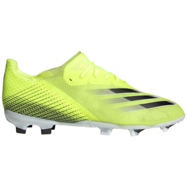 Adidas X Ghosted.1 Fg Jr FW6955 Fußballschuhe weißes, gelbgrünes neon grün