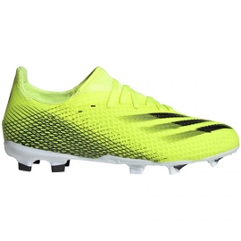 Adidas X Ghosted.3 Fg Jr FW6934 Fußballschuhe weißes, gelbgrünes neon grün