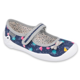 Befado Kinderschuhe 114X429 marineblau silber grau