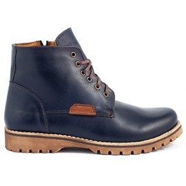 KENT Herren Winterschuhe 308 marineblau braun