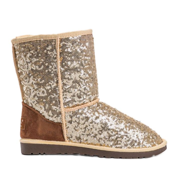 Gold isolierte Stiefel, Emu-Typ 889 beige