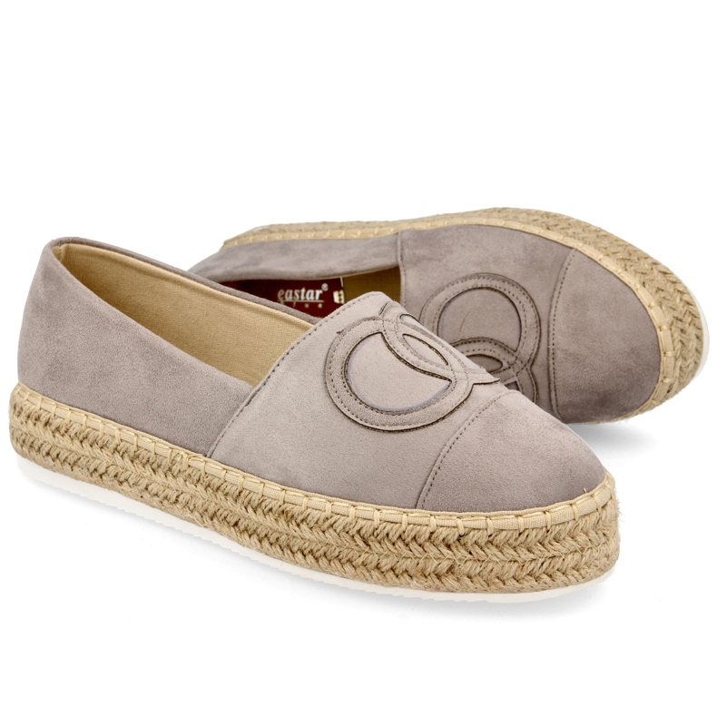 PS1 Damen Espadrilles On A Straw Platform Grau Febi