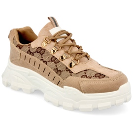 Sneakers für Damen auf einer massiven Sohle Khaki Daydreamer beige braun golden