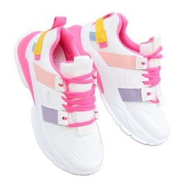 Damen Sportschuhe weiß und rosa LA86P Fushia