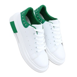 Weiße und grüne Sneakers für Damen SC36 WEISS / GRÜN