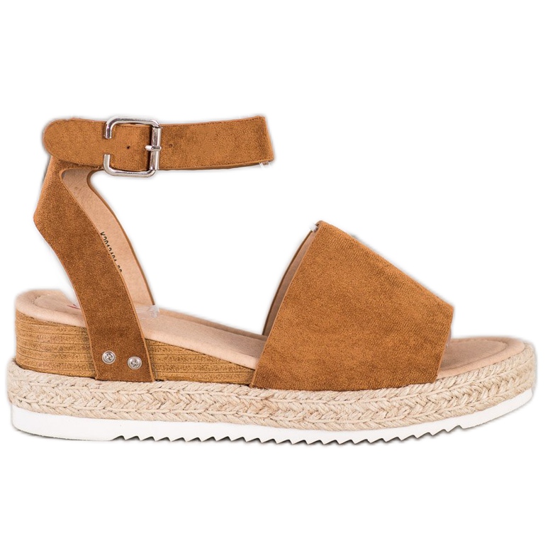Kylie Camel Keilsandalen braun