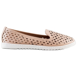 Sabatina Slipons mit durchbrochenem Muster braun