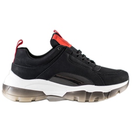 SHELOVET Schwarze Turnschuhe aus Öko-Leder