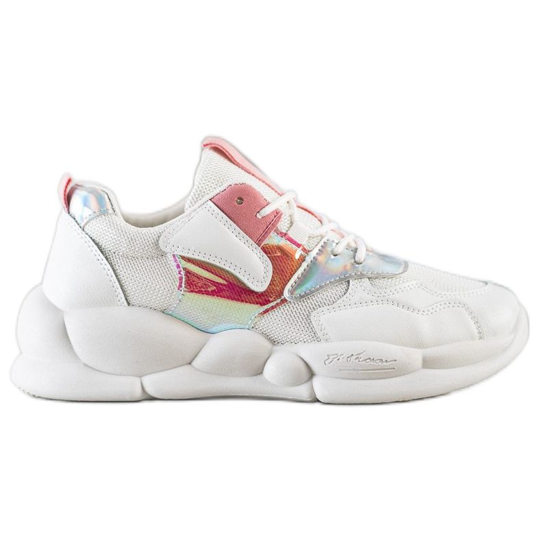 Bestelle Sneakers auf der Fashion-Plattform weiß rosa silber-