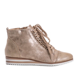 Beige Turnschuhe 15A8617 golden