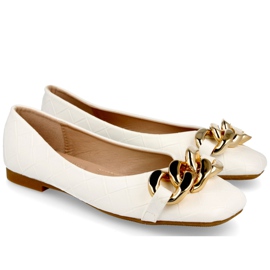 PS1 Elegante gesteppte Ballerinas mit weißer Coco-Kette