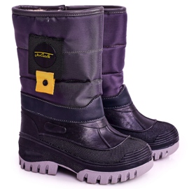 Apawwa Kinder-Schneestiefel mit Fell gewärmt Grau Rubbi lila mehrfarbig